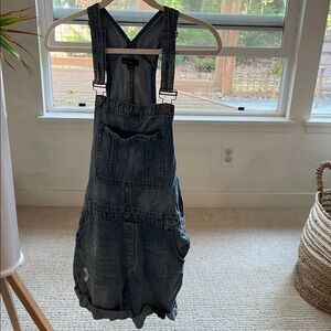 Blue Denim Short Overalls